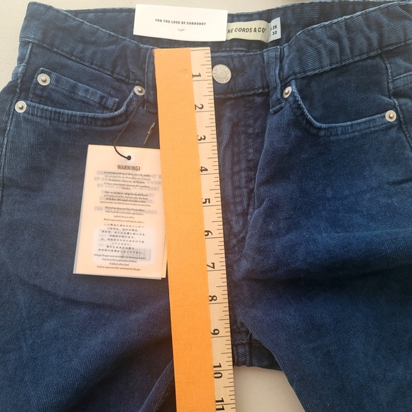 The Cords & Co "Hey" Corduroy Low Rise Skinny Pants 25 x 32 Raw Indigo - Picture 9 of 11
